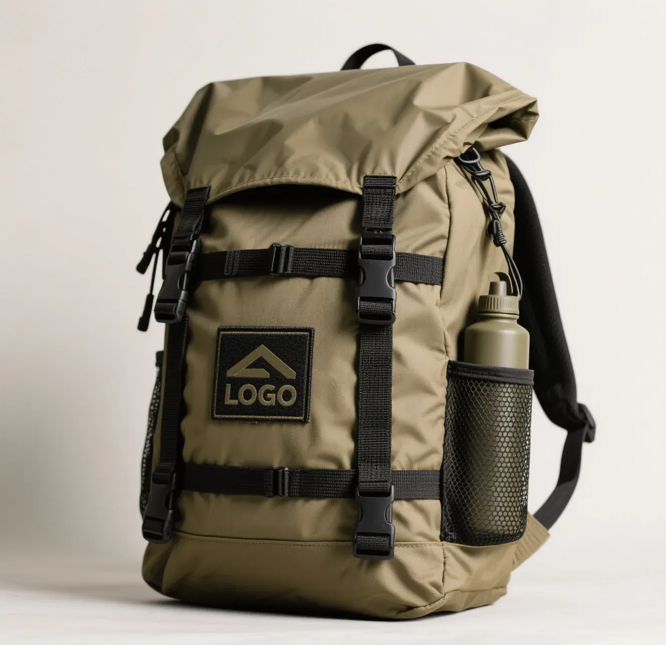 Waterproof backpack duffel and compact sling arranged together with equal test loads