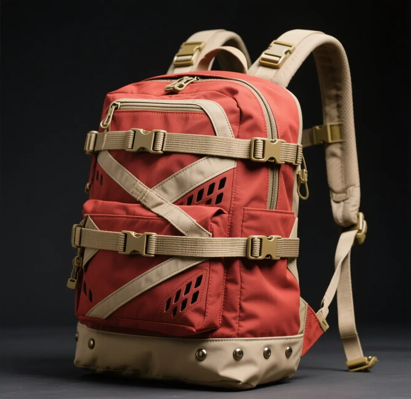 Welded waterproof backpack opened to show continuous coated shell, sealed seams, and raised padded equipment sleeve