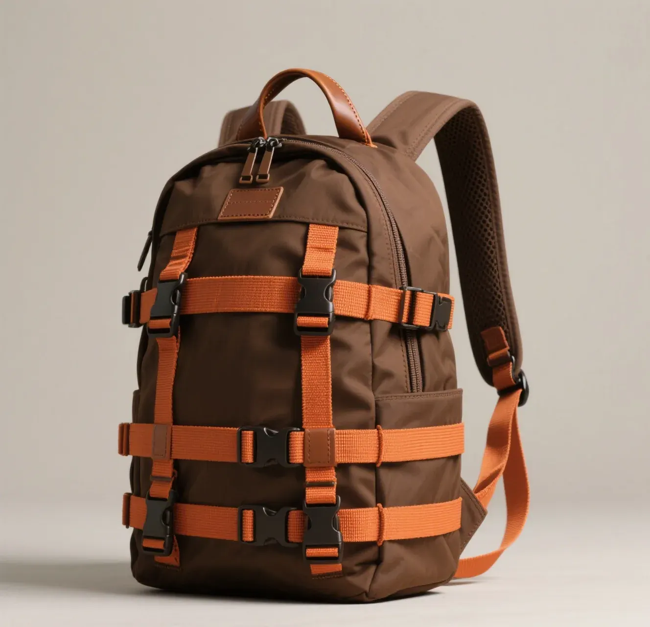 Rigid moulded hardshell waterproof backpack with a gasketed lid standing open beside a soft roll-top dry pack for size comparison