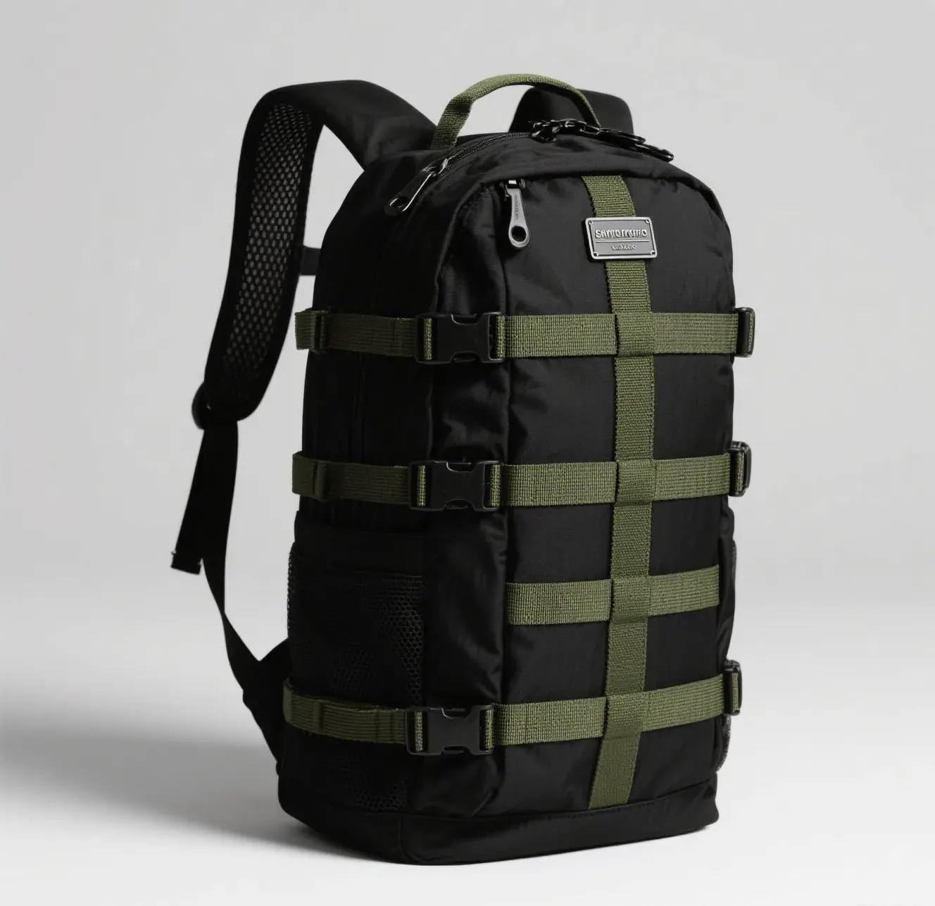 Waterproof sling pack rotated from the back to the chest with one hand while the wearer keeps walking