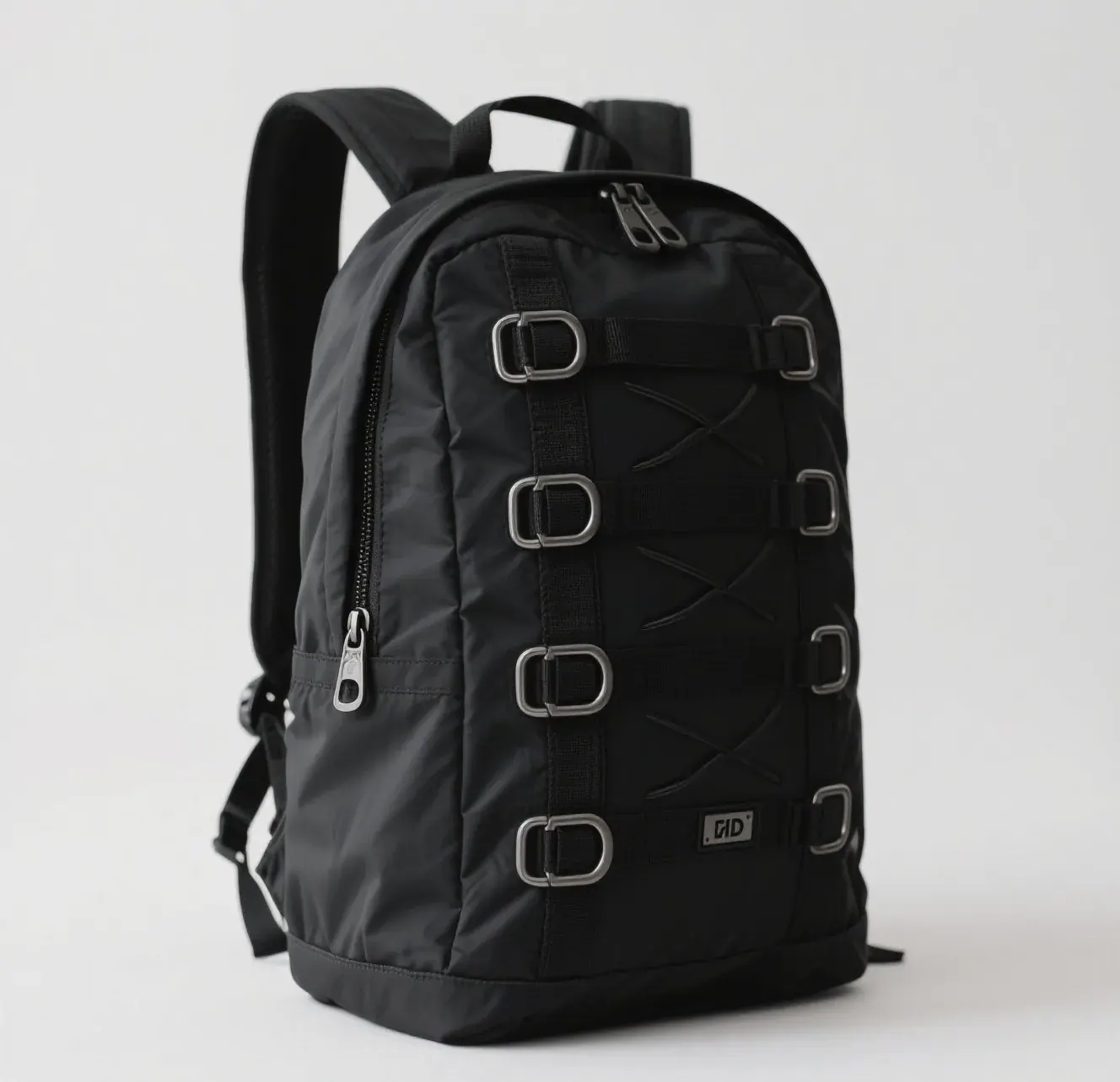 Waterproof backpack laid open on a workbench with a short seam split cleaned and abraded before liquid sealant is applied