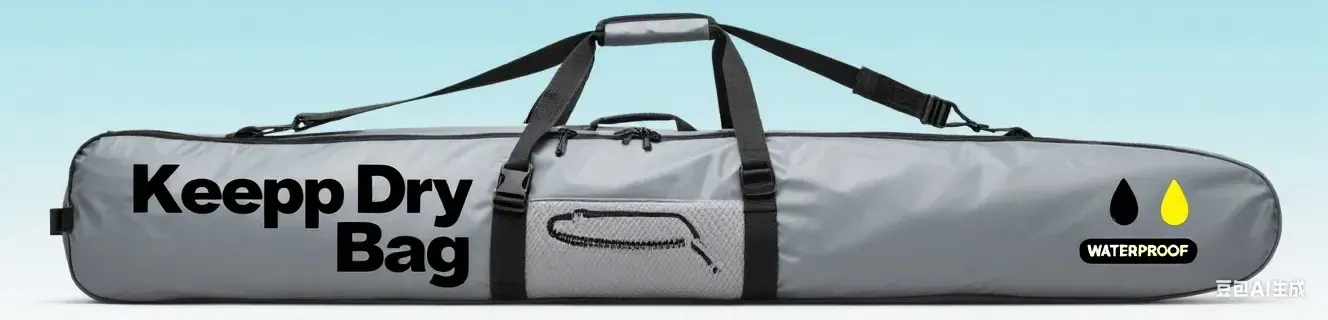 Two compartment waterproof backpack standing open with a laptop in the rear dry cavity and a wet jacket rolled into the separated lower cavity