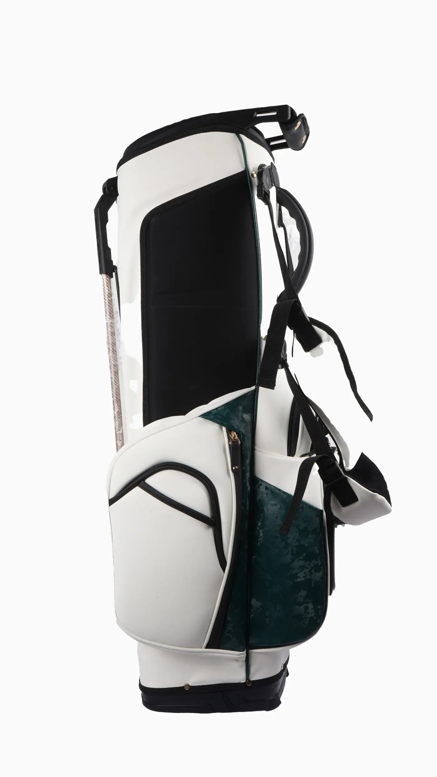 Waterproof kayaking backpack with welded seams and a roll-top closure sitting inside the hatch of a sit-on-top kayak