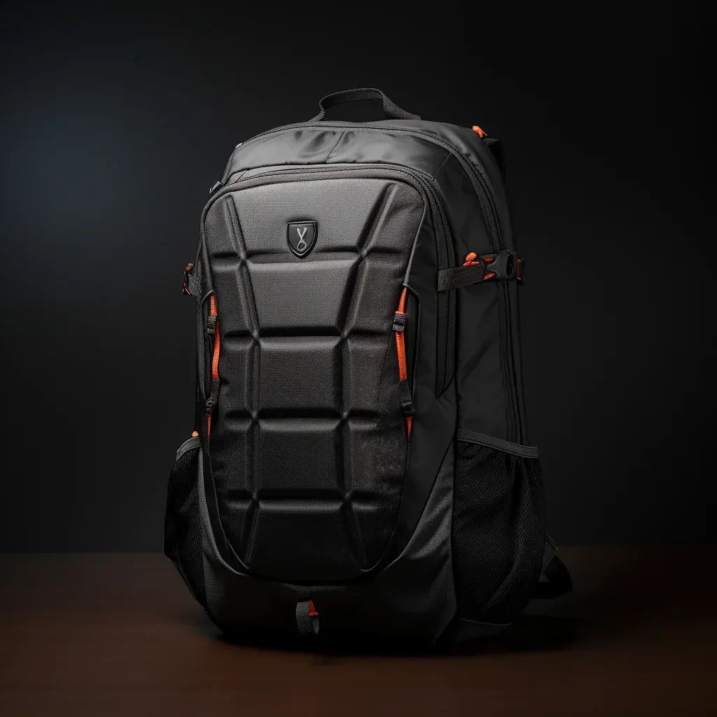 Waterproof commute backpack with the front zip compartment open showing a suspended laptop sleeve