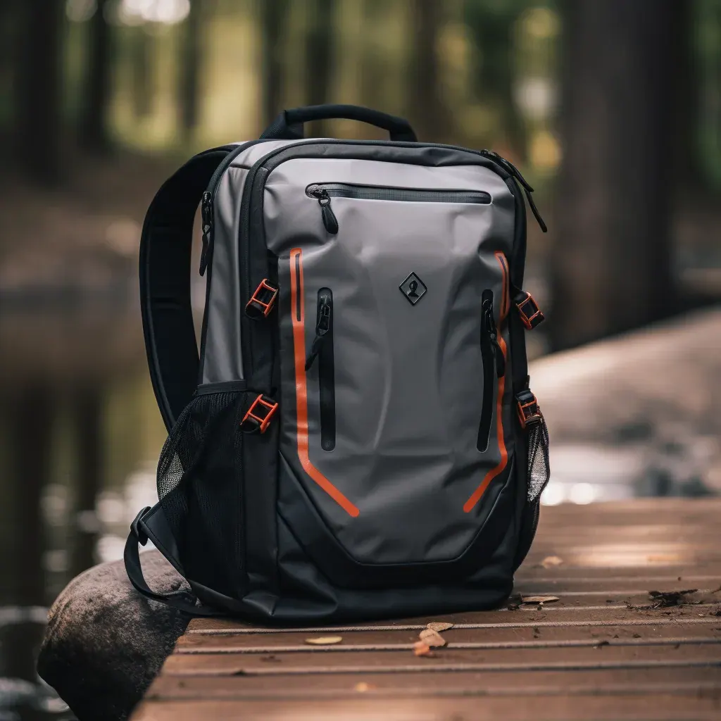 Mid tier waterproof laptop backpack with reinforced base and protected zip positioned above a budget pack in a shop comparison