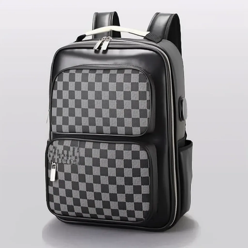 Waterproof backpack with a padded laptop sleeve and roll-top closure standing beside a gravel bike fitted with frame and seat bags