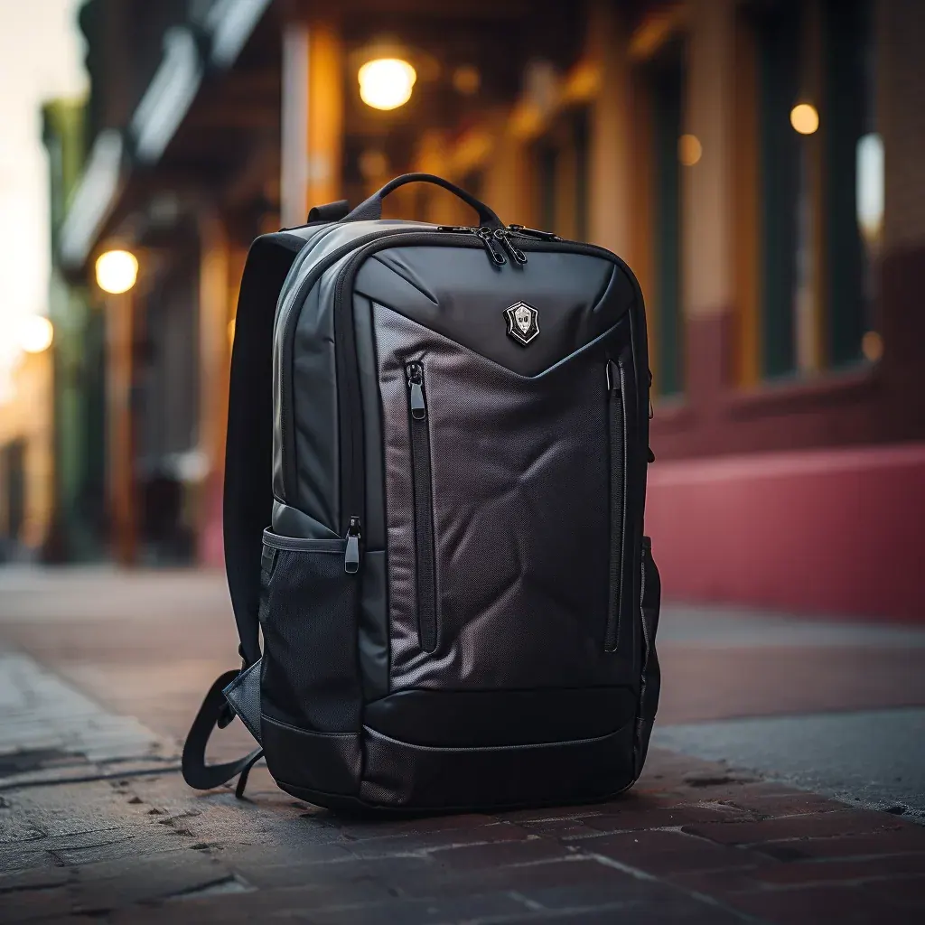 Weekend waterproof backpack open with a raised laptop sleeve clothing cube and separate wet-item pouch