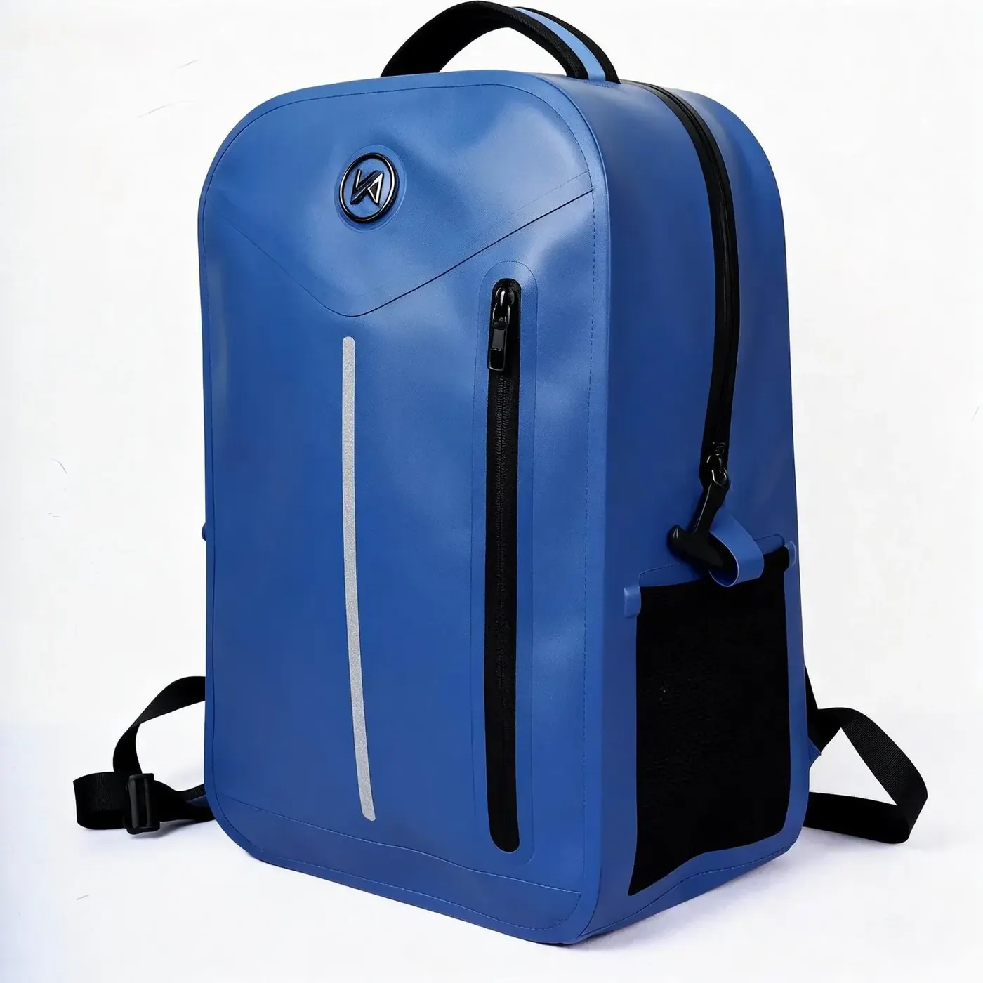 Outdoor waterproof backpack inspected for coating condition after a season in storage before a spring trip