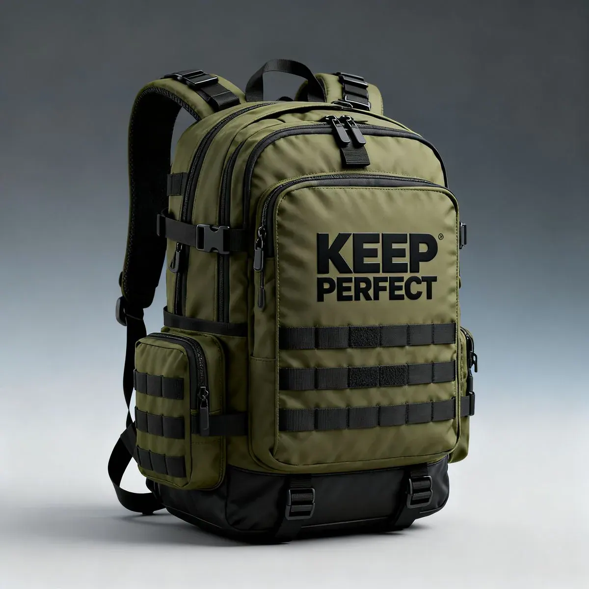 Close-up of a waterproof backpack welded joint showing overlap width and a reinforced external anchor
