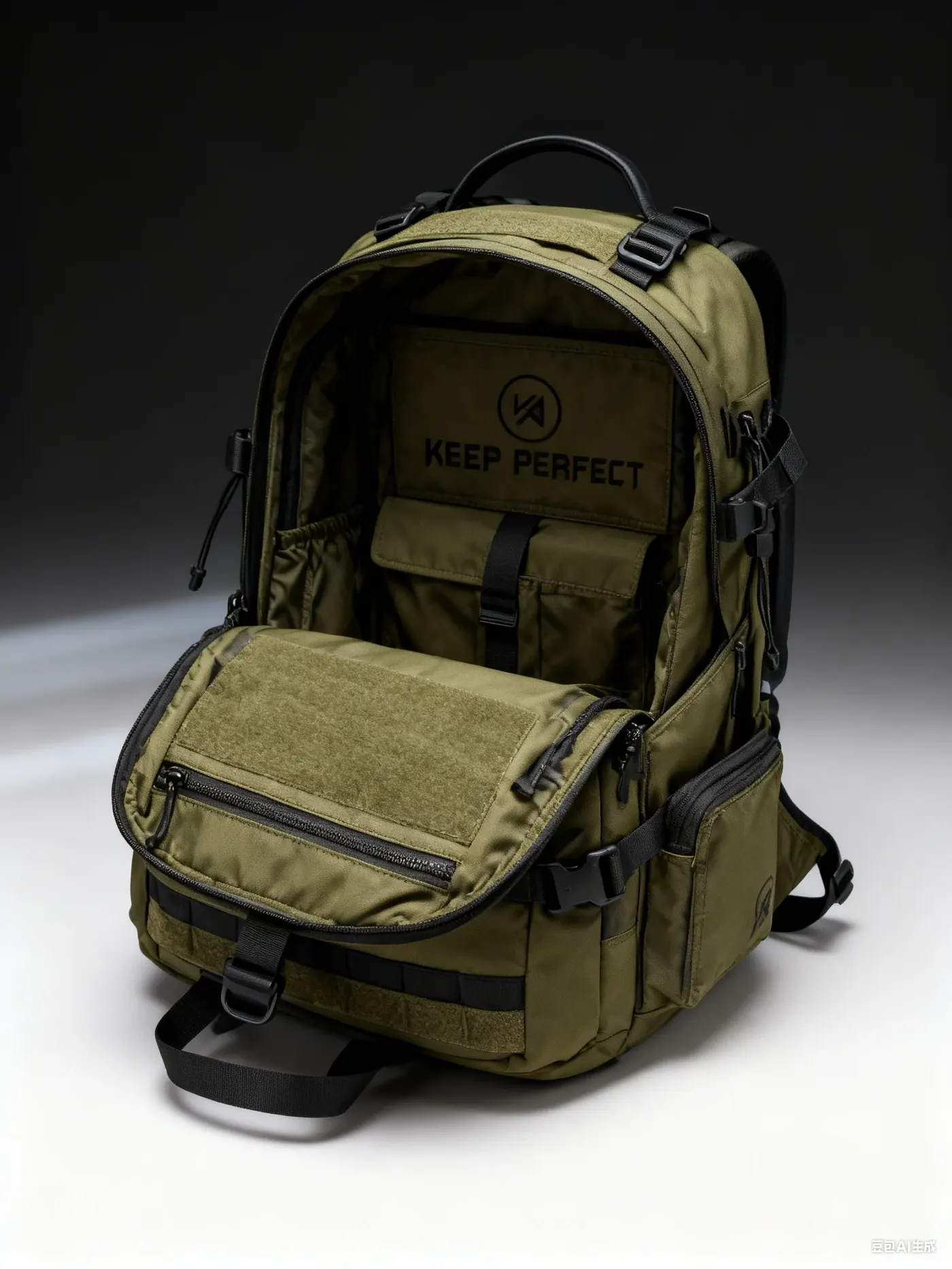 Slim waterproof commuter backpack worn on the front in a crowded station with reflective panels catching the light