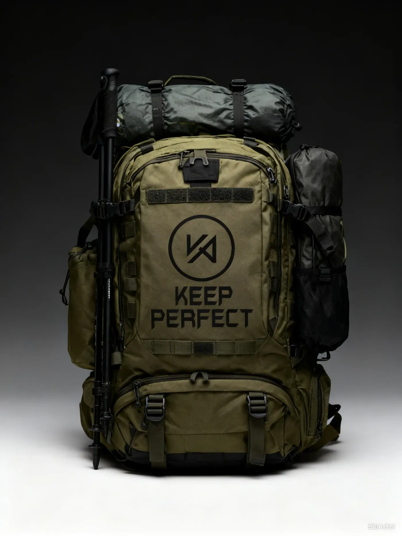 Angler carrying a waterproof fishing backpack across wet sand toward a surf fishing mark